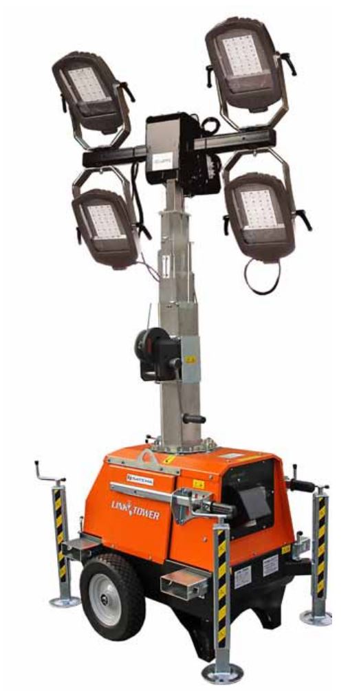 Lysmast teleskopisk på hjul inkl armatur LED